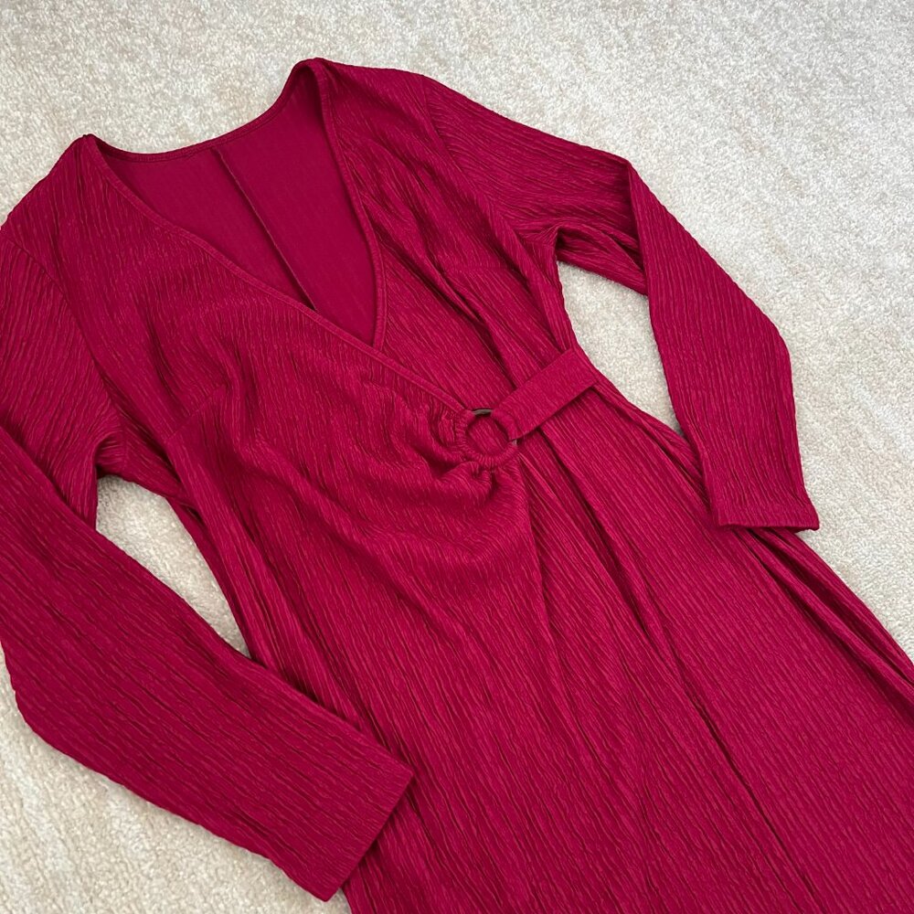 3 for $6 Shein Curve Long Sleeve Faux Wrap Midi Dress 0XL - Picture 3 of 9